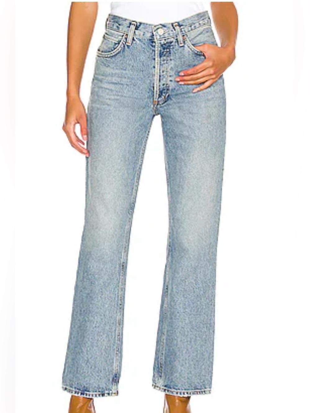 High-Rise Straight-Leg Women’s Jeans - Light Blue